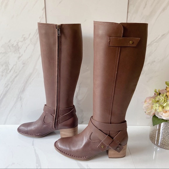 UGG Knee High Tall Boots Strap Brown Leather - Picture 2 of 8